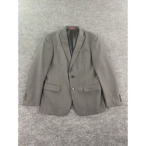 John Varvatos USA Suit Jacket 40 R Gray Polyester Viscose Solid Designer Sport